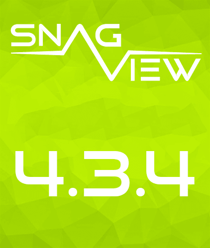 SNAG-View logo with release number 4.3.4