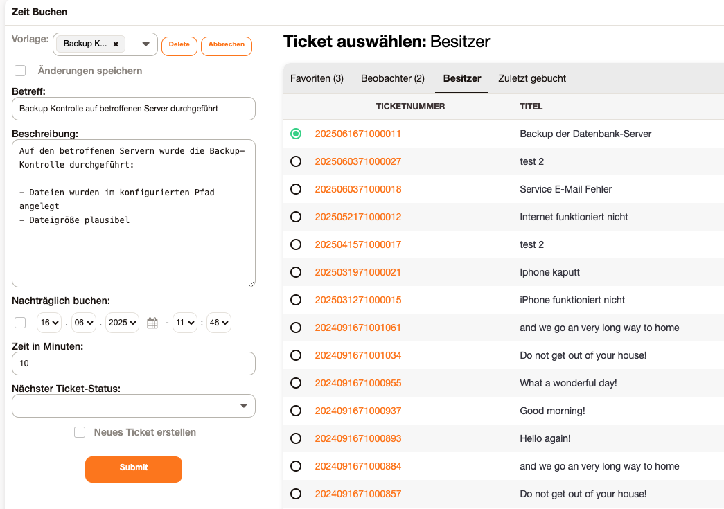 Accounted Time Booking - Template